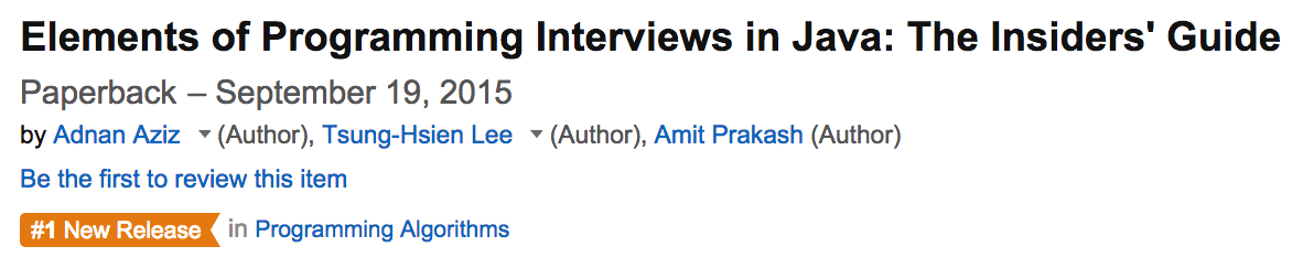 amazon elements of programming interviews